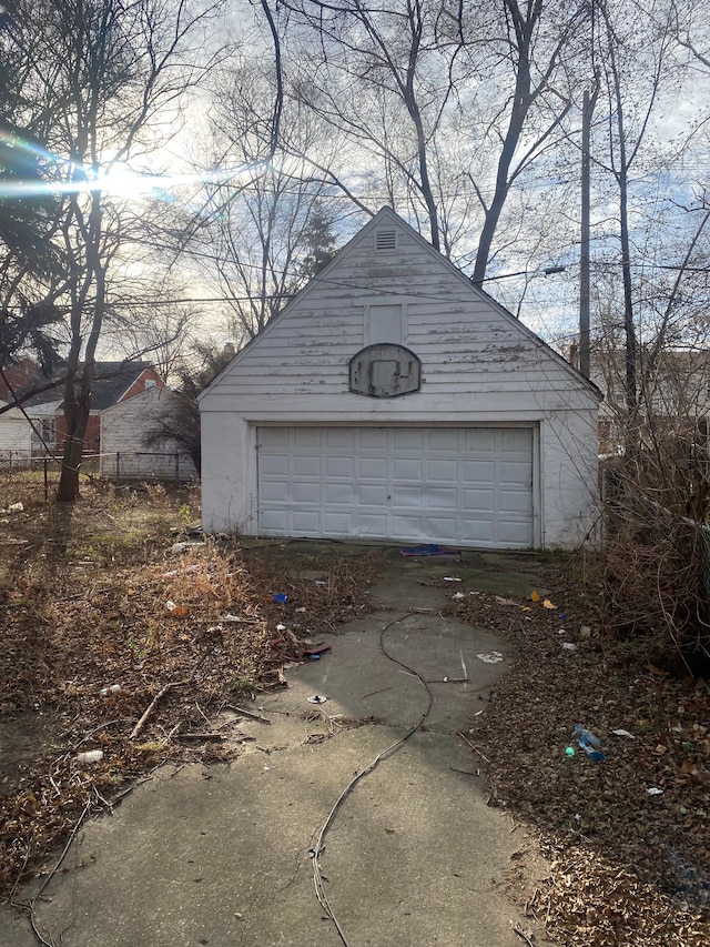 view of garage