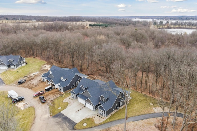 1140 Lochaven Cir Unit 10B, Hillsdale, MI 49242 - aerial perspective of suburban area with a nearby body of water and a heavily wooded area