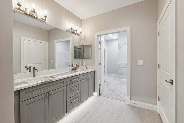 bathroom featuring vanity and tile patterned floors