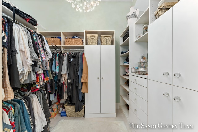 view of walk in closet