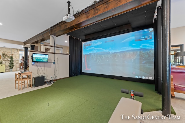 game room featuring golf simulator