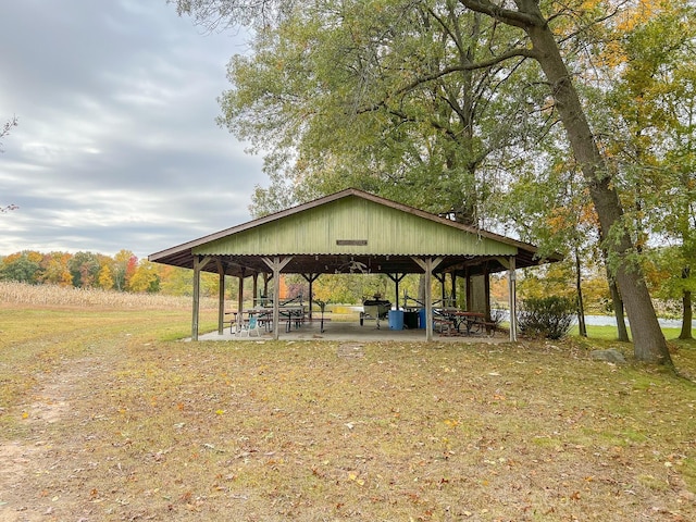 view of property's community featuring a gazebo and a patio area