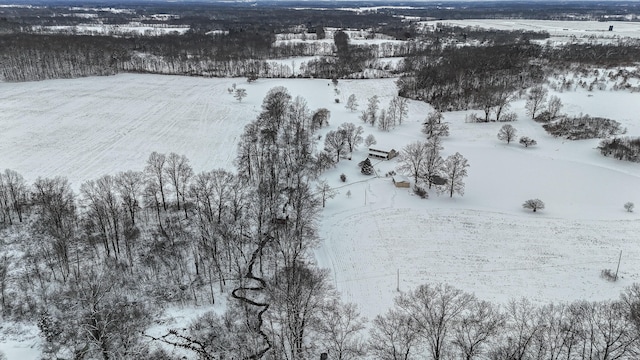 view of snowy aerial view