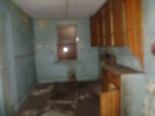 kitchen featuring wood walls