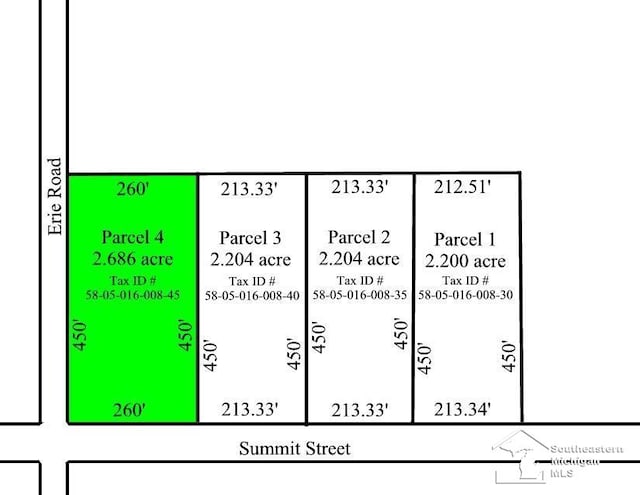 016-008-45 Summit St, Erie MI, 48133 land for sale