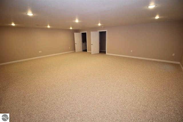 00 Sockeye Dr, Farwell, MI 48622 - finished basement featuring baseboards, light carpet, and recessed lighting