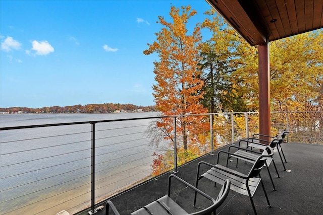 balcony with a water view