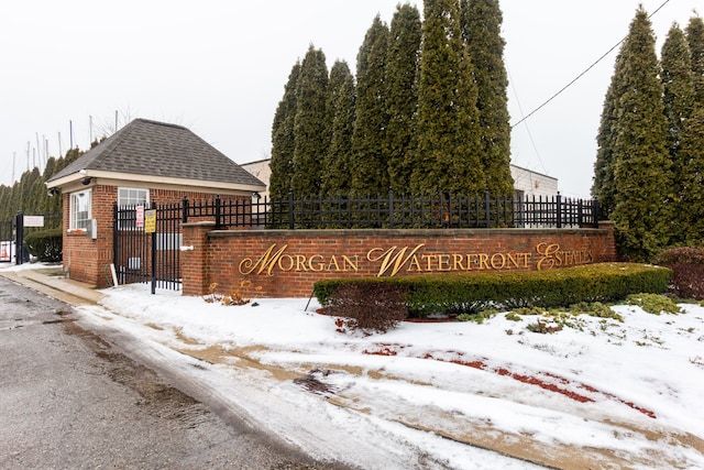 view of community sign