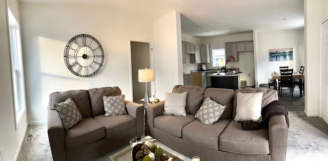 view of carpeted living room