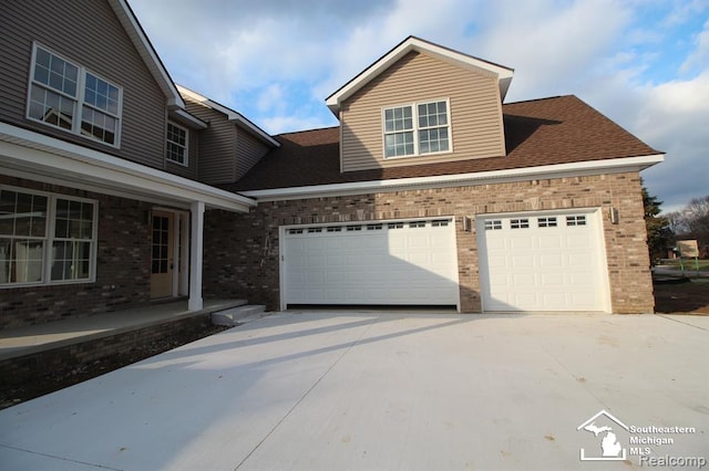 view of front of house with a garage