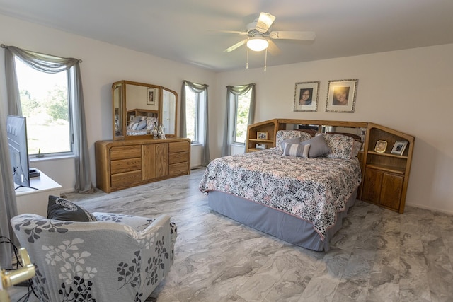 bedroom with ceiling fan