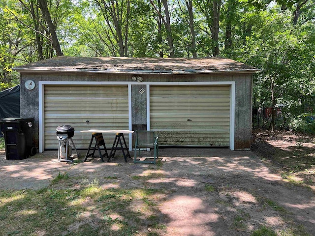 view of garage