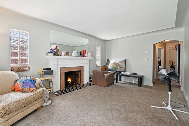 view of carpeted living room