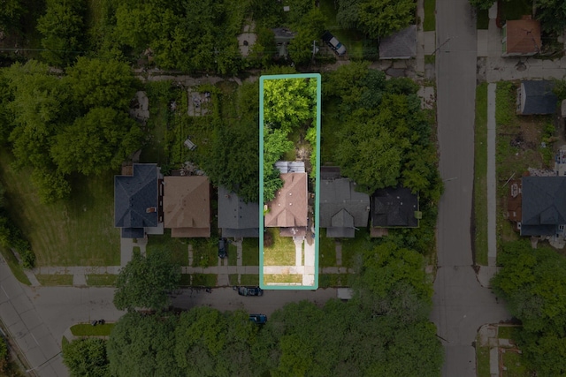 4443 Oregon St, Detroit, MI 48204 - aerial perspective of suburban area with property parcel outlined