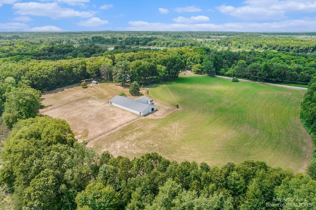 bird's eye view with a rural view