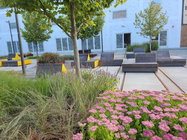 view of property's community with outdoor lounge area