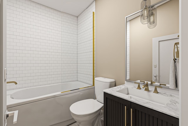 1111 Angara Dr Unit 1, Rochester Hills, MI 48309 - full bathroom featuring toilet, vanity, and washtub / shower combination