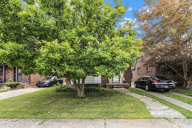 view of front facade with a front yard