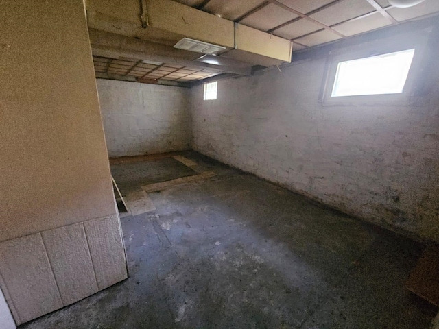 basement with plenty of natural light