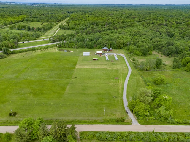 bird's eye view with a rural view