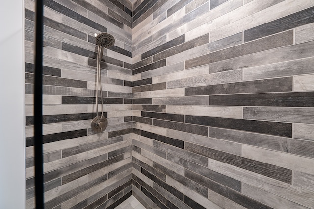 interior details with tiled shower