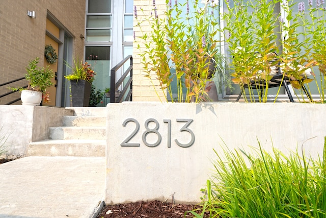 view of community sign