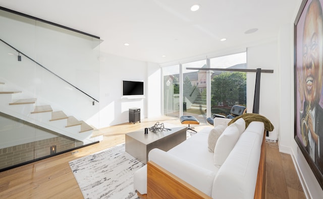 living room featuring wood-type flooring