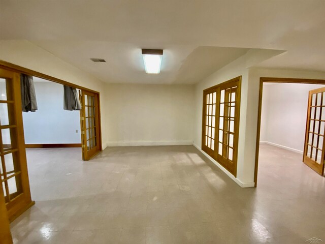 spare room with french doors