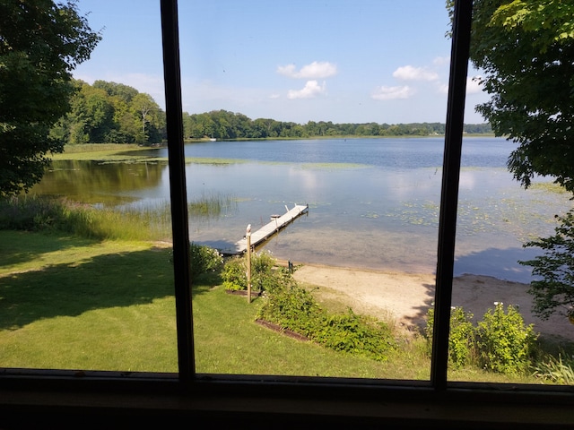 view of water feature featuring a boat dock