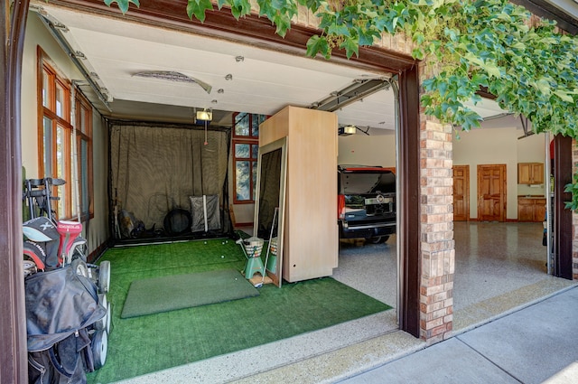 view of garage