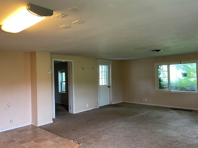 carpeted spare room with plenty of natural light