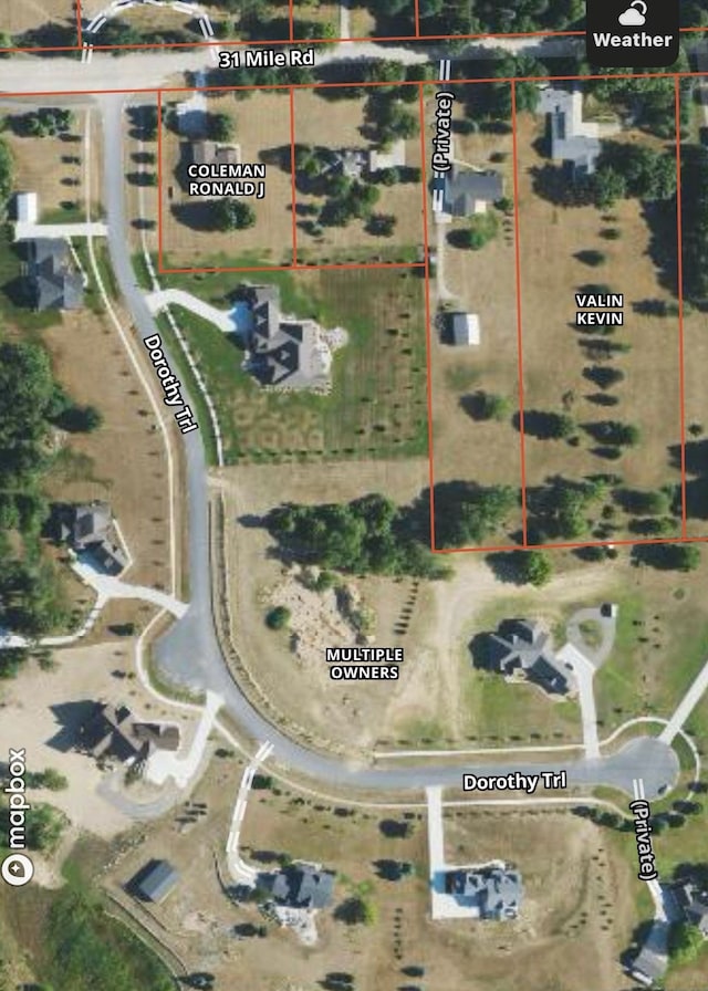 66930 Dorothy Trl, Washington, MI 48095 - aerial map of property and surrounding area featuring property boundaries highlighted
