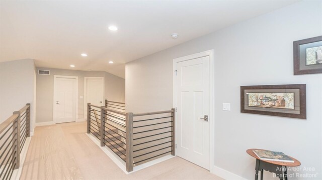 46 Gallery Pointe Dr, Saline, MI 48176 - corridor with an upstairs landing, recessed lighting, and baseboards