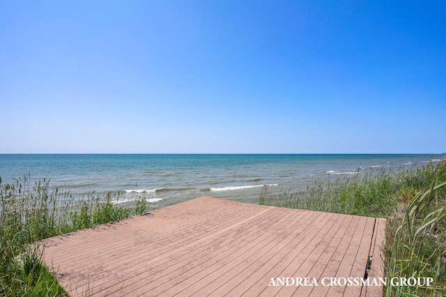 exterior space featuring a beach view