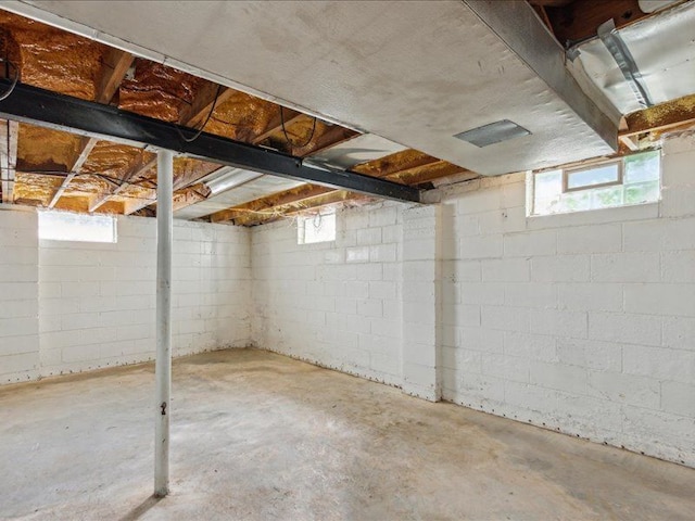 basement with plenty of natural light