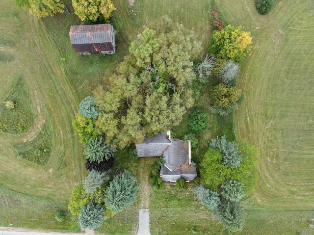 bird's eye view with a rural view