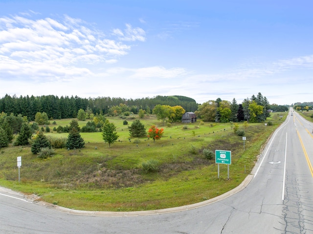 view of street with a rural view