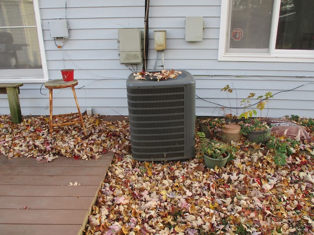 exterior details featuring central AC unit