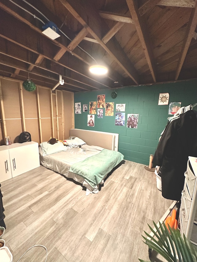 bedroom featuring wood-type flooring