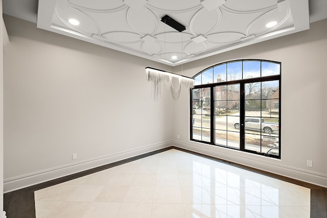 spare room featuring light hardwood / wood-style floors