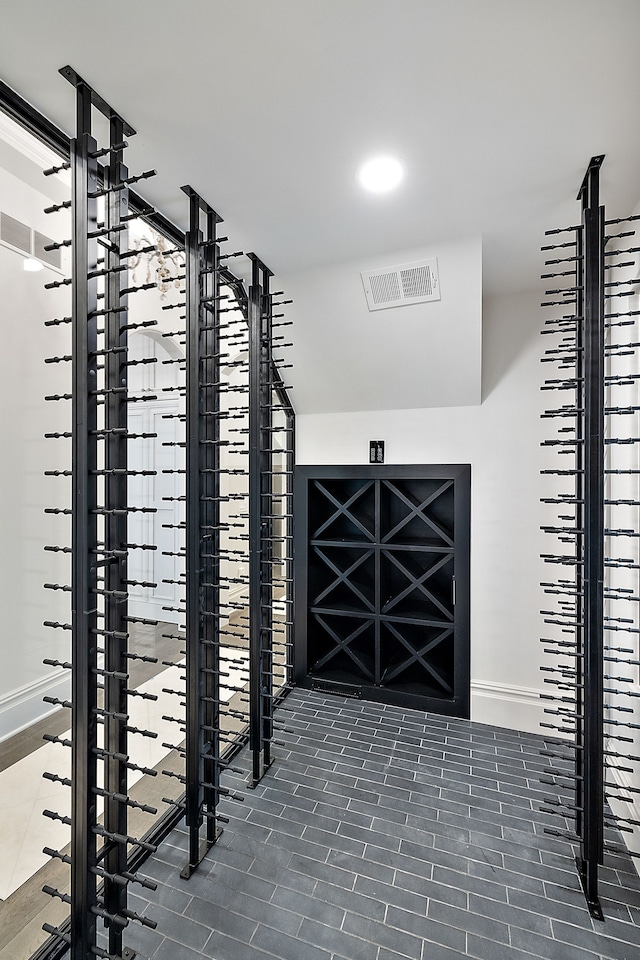 view of wine cellar