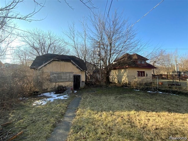 view of property exterior featuring a yard