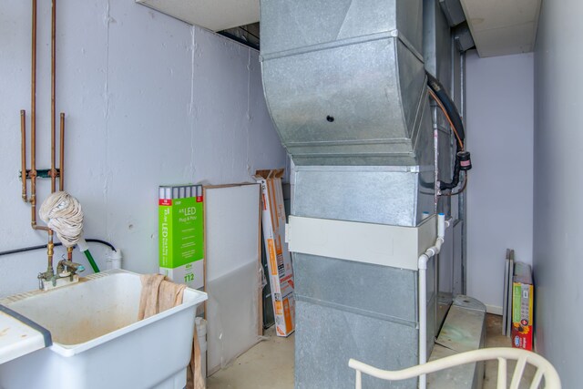 utilities with sink and heating unit