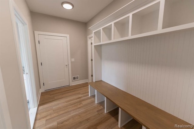 mudroom featuring light wood-type flooring