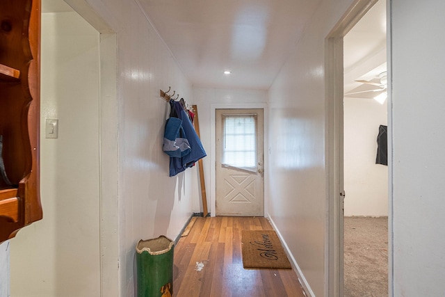 hallway featuring hardwood / wood-style floors