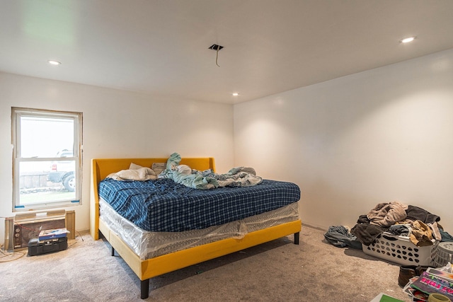 7434 Dyke Rd, Clay, MI 48001 - carpeted bedroom with recessed lighting and an AC wall unit