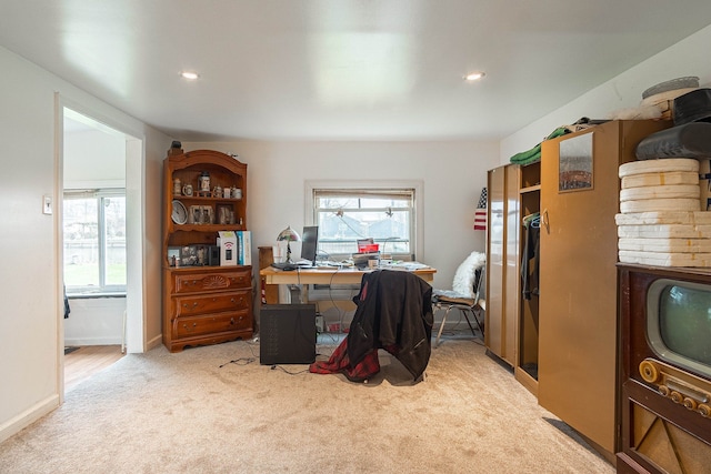 7434 Dyke Rd, Clay, MI 48001 - office area with carpet, healthy amount of natural light, and recessed lighting