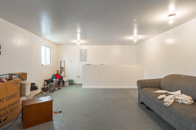 7434 Dyke Rd, Clay, MI 48001 - below grade area with electric panel and carpet flooring