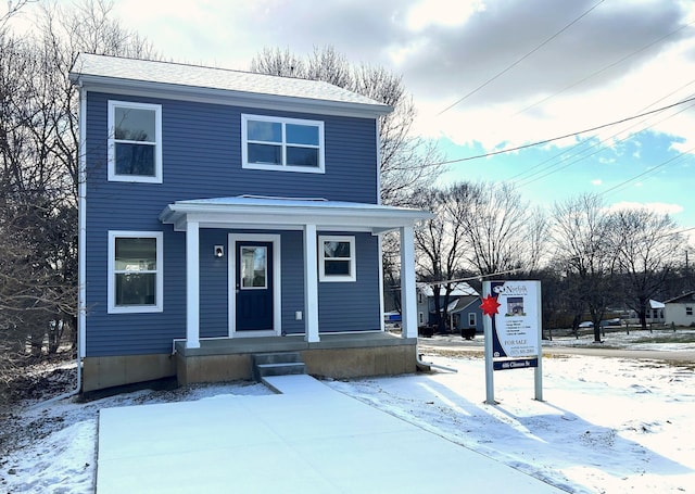 view of front of property with covered porch