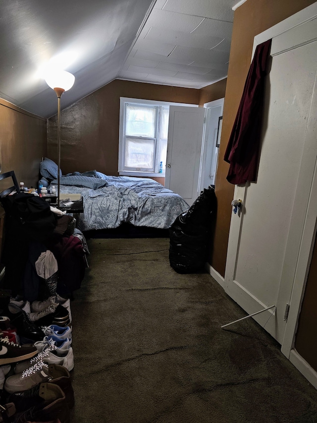 19356 Huntington Rd, Detroit, MI 48219 - bedroom featuring vaulted ceiling and carpet flooring